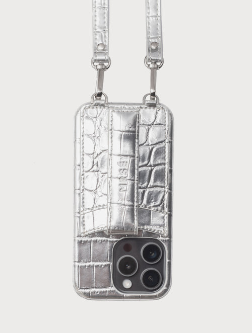 iPhone Case with Strap - Silver
