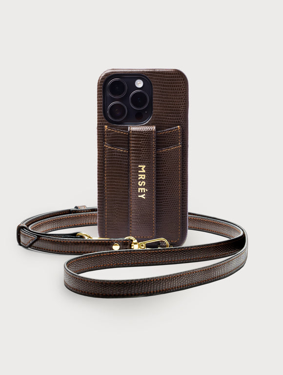 iPhone Hülle mit Strap - Chocolat