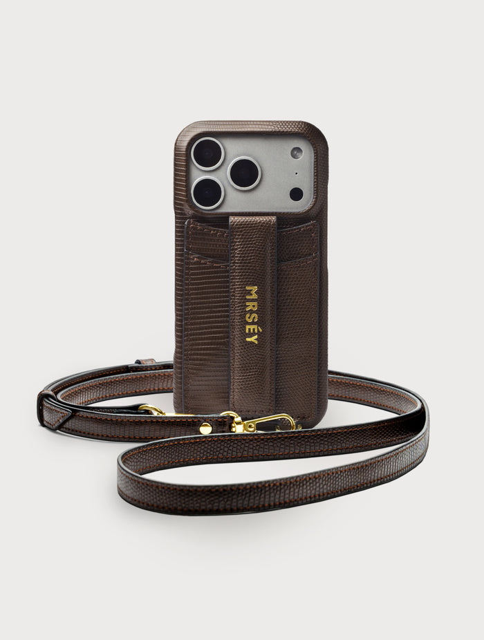 iPhone Hülle mit Strap - Chocolat