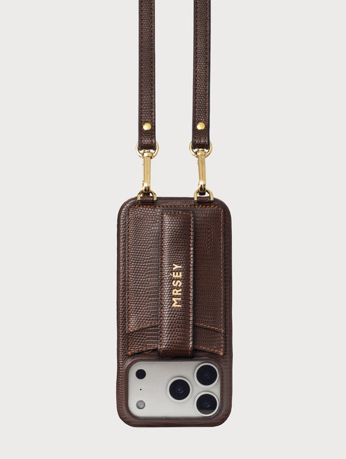 iPhone Hülle mit Strap - Chocolat