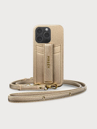 iPhone Hülle mit Strap - Champagne Gold