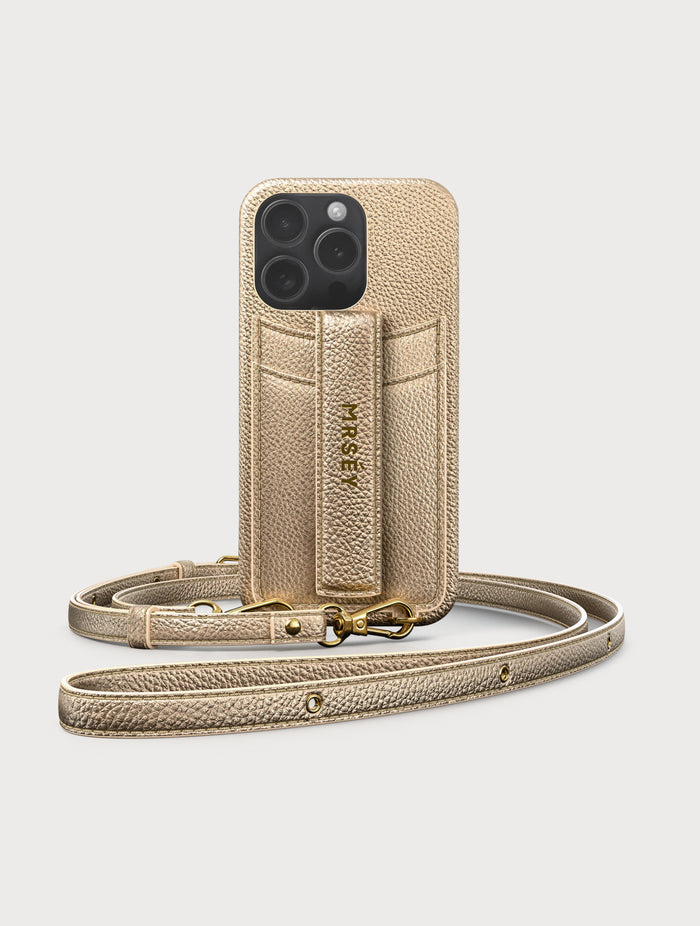 iPhone Hülle mit Strap - Champagne Gold