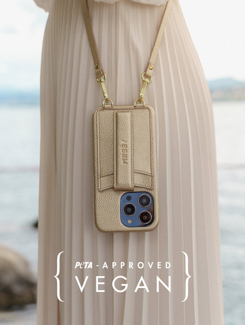 iPhone Hülle mit Strap - Champagne Gold