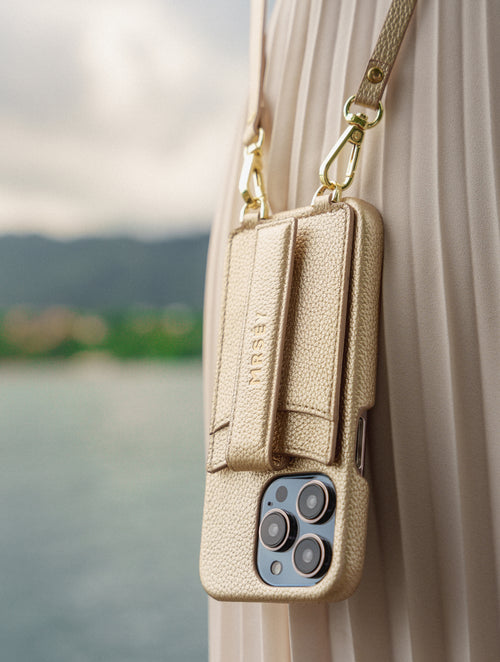 iPhone Hülle mit Strap - Champagne Gold