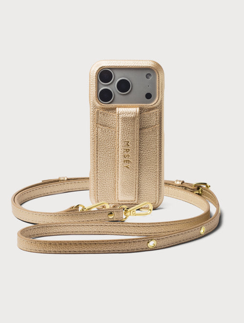 iPhone Case with Strap - Champagne Gold