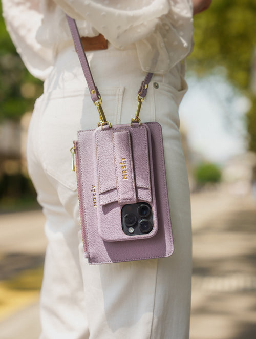 iPhone Case with Strap - Grey Lilac