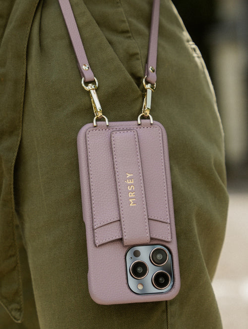 iPhone Case with Strap - Grey Lilac