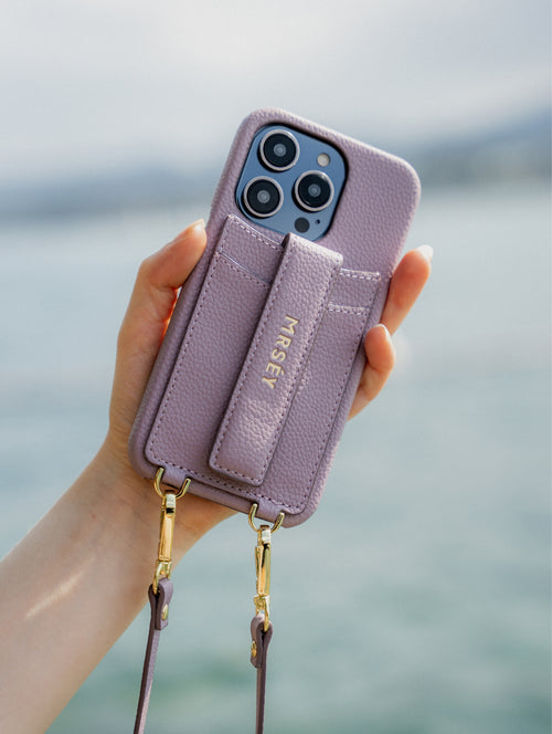 iPhone Case with Strap - Grey Lilac