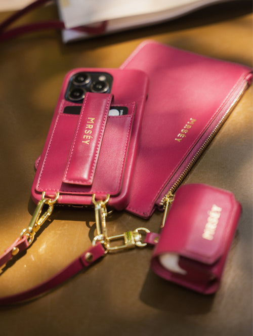iPhone Hülle mit Strap - Magenta