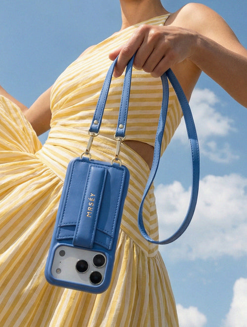 iPhone Case with Strap - Azure