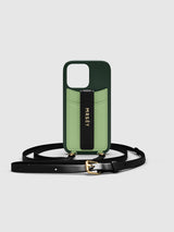 iPhone Hülle mit Strap - Green-Mint-Black