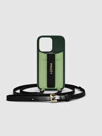 iPhone Hülle mit Strap - Green-Mint-Black