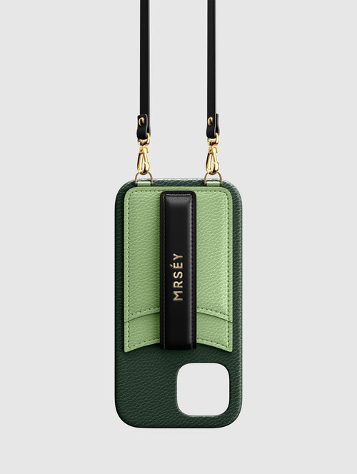 iPhone Hülle mit Strap - Green-Mint-Black