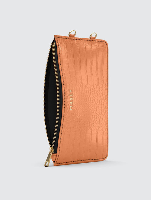 Add-on Pouch - Peach Croco