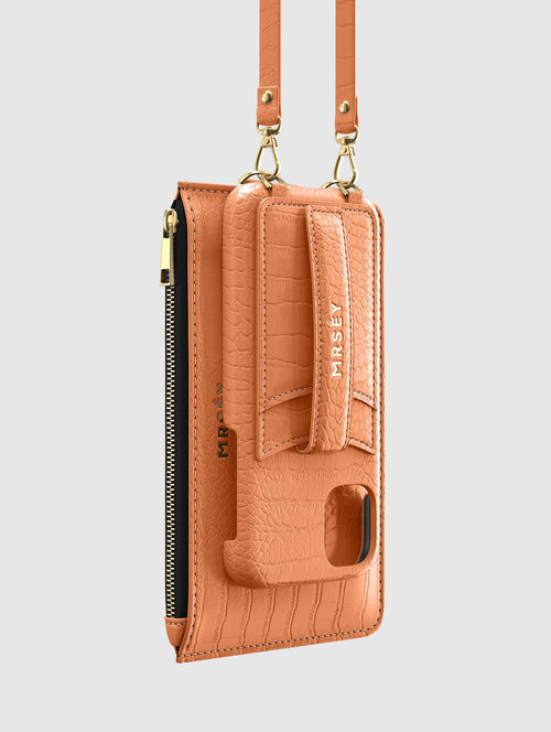 Add-on Pouch - Peach Croco